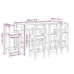 vidaXL Ensemble de bar 9 Pièces Blanc Bois de pin massif