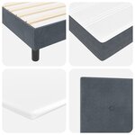 Lit avec sommier et matelas vidaXL Gris foncé Simple Velours