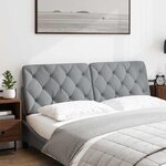vidaXL Coussin de tête de lit gris clair 160 cm tissu