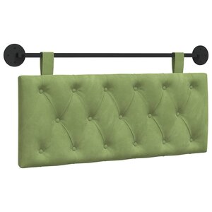 vidaXL Tête de lit suspendue Avec lumière LED Vert clair Velours