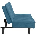 vidaXL Canapé-lit avec porte-gobelets bleu velours
