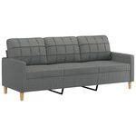 vidaXL Ensemble de canapés 2 Pièces coussins gris foncé tissu
