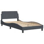 vidaXL Lit avec matelas gris foncé 100x200 cm velours