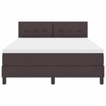 vidaXL Lit à ressorts avec matelas Marron foncé 140 x 200 cm tissu