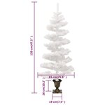 vidaXL Arbre de Noël hélicoïdal pré-éclairé avec pot blanc 120 cm PVC