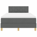 vidaXL Lit à Sommier avec Matelas Gris Foncé 120x200 cm Tissu