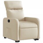 vidaXL Fauteuil inclinable Crème Tissu