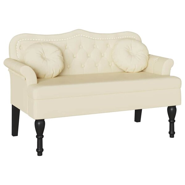 vidaXL Banc Chesterfield Crème 120 5 x 65 x 75 cm Simili cuir
