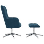 vidaXL Chaise de relaxation avec tabouret Bleu Velours