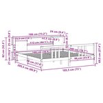 vidaXL Lit bibliothèque sans matelas 180x200 cm bois massif de pin