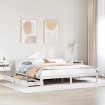 vidaXL Cadre de lit avec tiroirs sans matelas blanc 200x200 cm