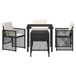 vidaXL Ensemble de salle à manger pour jardin 5 Pièces Noir polyrotin