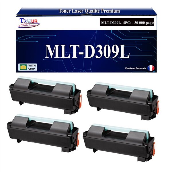 T3AZUR - 4x Toners compatibles avec Samsung MLT-D309L MLTD309L pour Samsung ML5510NDK  ML5510NK  ML5510ND  ML5515ND  ML6510NDK  ML6510ND  ML6512ND  ML6515ND