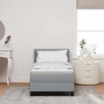 vidaXL Lit à ressorts avec matelas Gris clair 200 x 80 cm Polyester