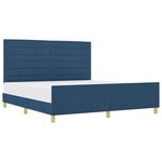 vidaXL Cadre de lit avec tête de lit Bleu 180 x 200 cm tissu