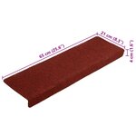 vidaXL Tapis de marches d'escalier 10Pièces Bordeaux 65x21x4cm Aiguilleté