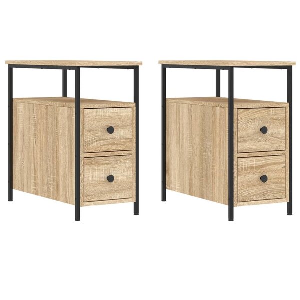 vidaXL Tables de chevet 2 Pièces chêne sonoma 30x60x60 cm bois ingénierie