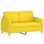 vidaXL Ensemble de canapés 2 Pièces avec coussins jaune clair tissu
