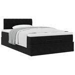 vidaXL Cadre de lit ottoman avec matelas noir 120x200 cm velours