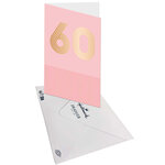 Carte D'anniversaire 60 Ans En Or - Rose - A Message - Pour Femme - 11 5 X 17 Cm - Draeger paris