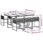vidaXL Ensemble à manger de jardin et coussins 7 Pièces beige poly rotin