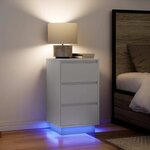 vidaXL Table de chevet avec lumières LED blanc 38x34x65 cm