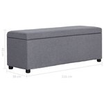 Banc banquette avec compartiment de rangement 116 cm gris clair polyester 02_0010878