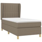 vidaXL Sommier à lattes de lit avec matelas Taupe 90x190 cm Tissu