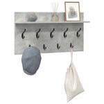 vidaXL Porte-manteau mural avec étagère Gris béton 80 x 40 x 12 cm