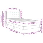 vidaXL Cadre de lit avec matelas Gris foncé 100 x 200 cm Tissu
