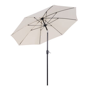 Parasol inclinable aluminium fibre de verre polyester diamètre 2 65 m coloris crème