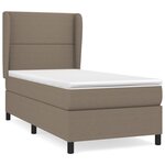 vidaXL Sommier à lattes de lit avec matelas Taupe 90x190 cm Tissu