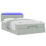 vidaXL Cadre de lit ottoman et matelas gris clair 140x190 velours