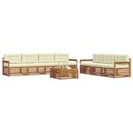 vidaXL Ensemble de canapés d'extérieur 8 Pièces Naturel et Crème