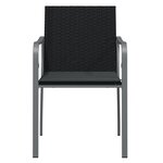 vidaXL Chaises de jardin avec coussins lot de 4 noir 56x59x84 cm rotin