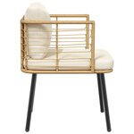 vidaXL Chaise de jardin avec coussins naturel résine tressée