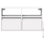 vidaXL Meuble TV mural avec lumières LED blanc 80x31x45 cm