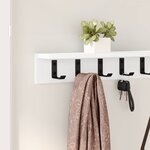 vidaXL Porte-manteau mural avec étagère Blanc 100 x 10.5 x 10.5 cm