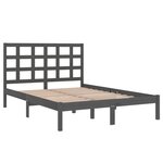 vidaXL Cadre de lit Gris Bois massif 150x200 cm Très grand
