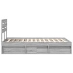 vidaXL Cadre de lit Gris Sonoma 120 x 200 cm Pin massif