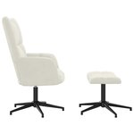 vidaXL Chaise de relaxation avec tabouret Blanc crème Velours