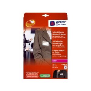 Etiquettes badges 80 x 50 mm cadre rouge AVERY ZWECKFORM