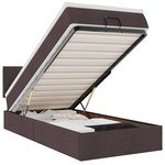 vidaXL Cadre de lit ottoman avec matelas marron foncé 90x190 cm tissu