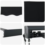 vidaXL Auvent Noir 300 x 250 x 165 cm Polyester et Aluminium