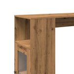 vidaXL Table de bar avec étagères chêne artisanal bois d'ingénierie