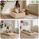 vidaXL Canapé-lit pliable Crème 60 x 70 x 41 cm Tissu