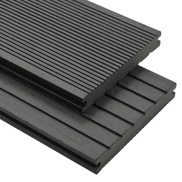 vidaXL Panneaux de terrasse WPC solides et accessoires 15 m² 4 m Gris