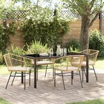 vidaXL Ensemble de salle à manger pour jardin 5 Pièces Marron polyrotin