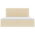 vidaXL Lit avec rangement et matelas Crème 200 x 200 cm Polyester