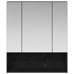 vidaXL Armoire Miroir de Salle de Bain Chêne noir 60 x 14.5 x 70 cm